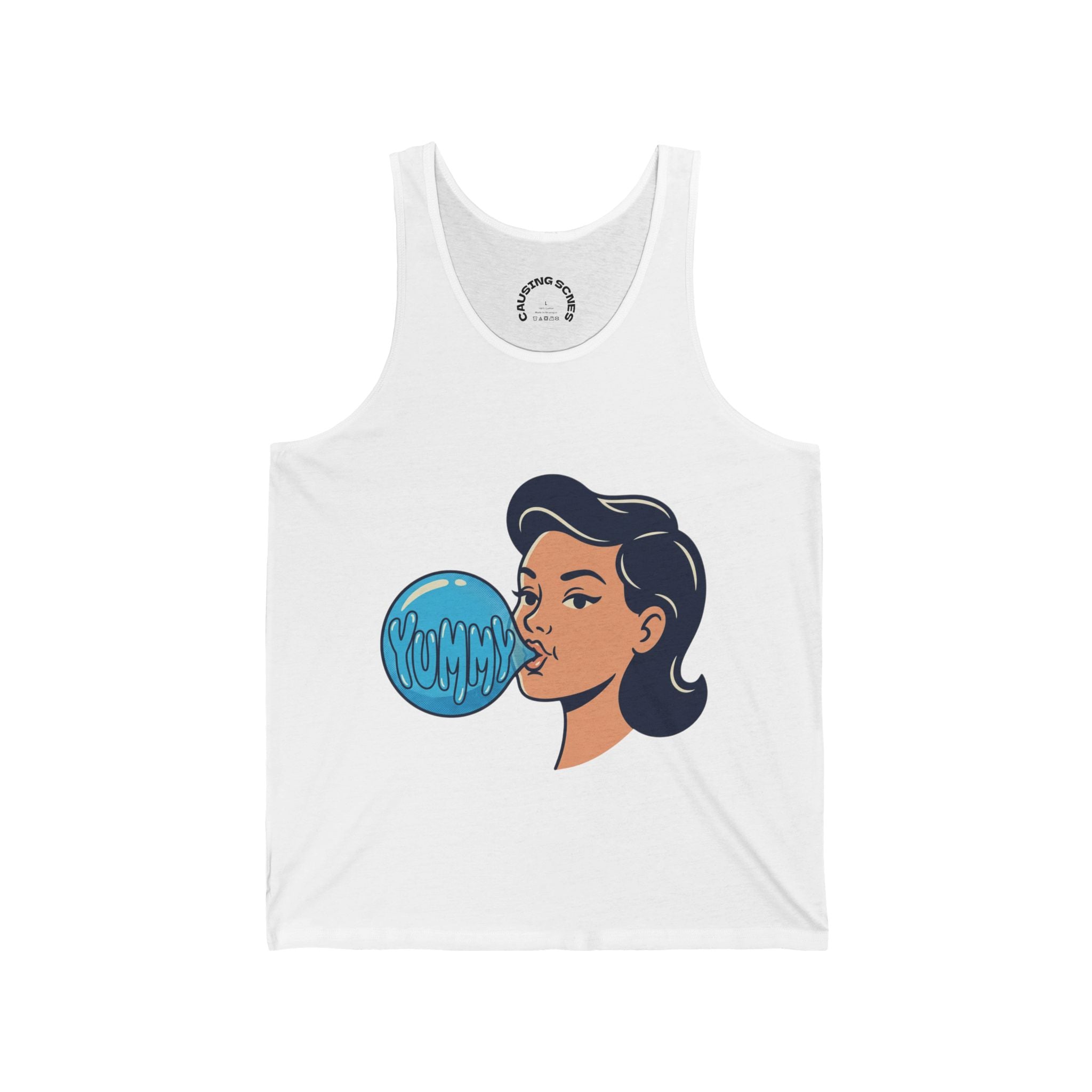 "YUMMY" Bubble Gum Racerback Vest Tank