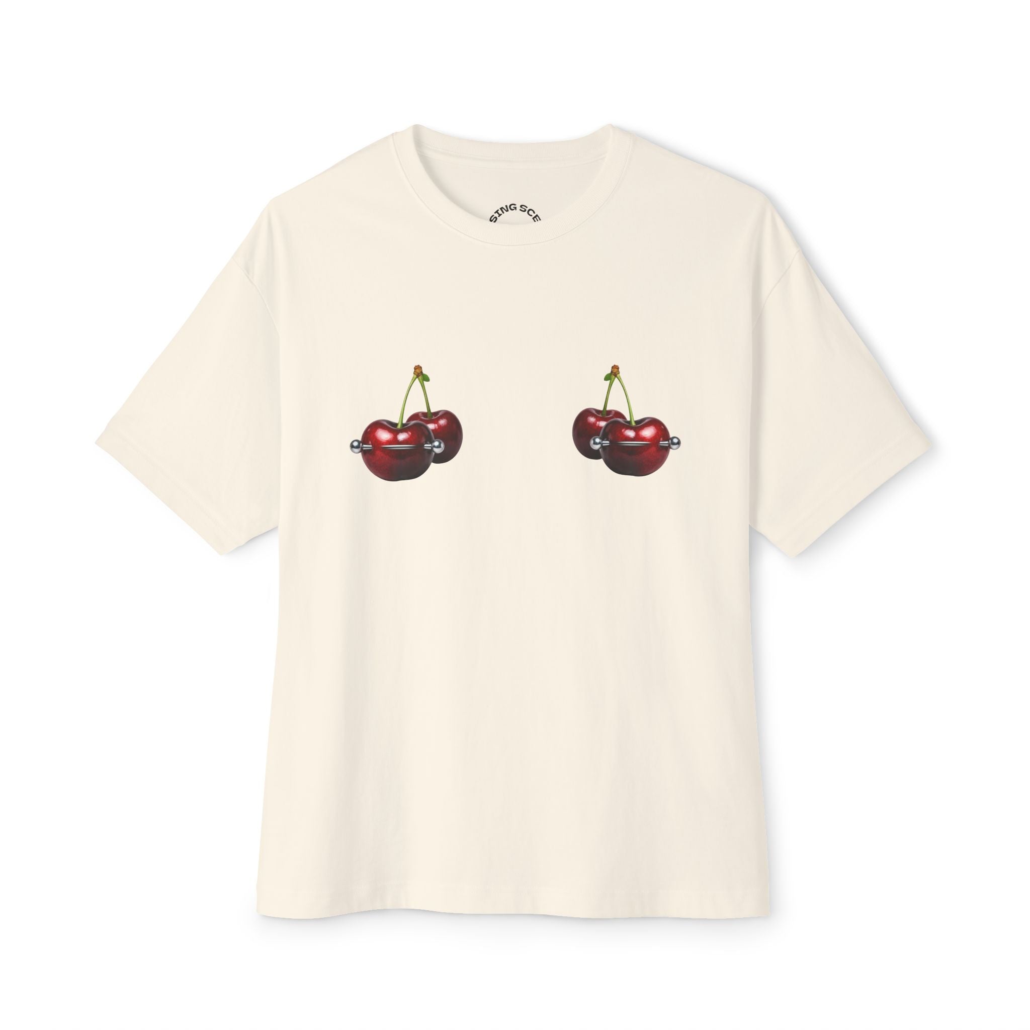 "Double Cherry... Pierced!" Oversized Boxy Tee