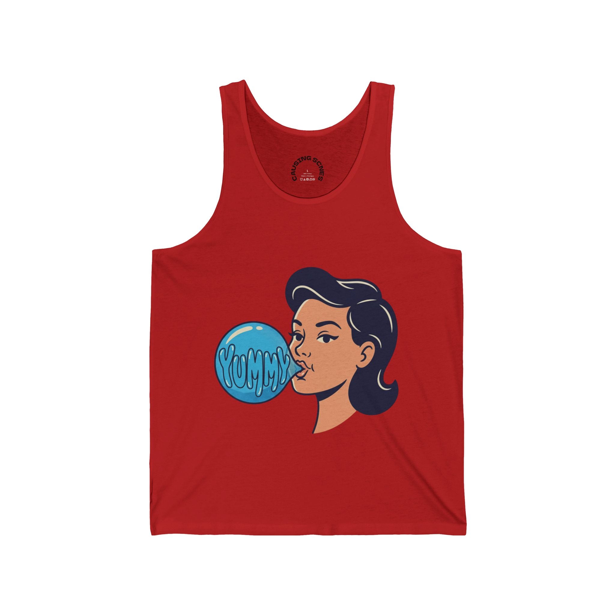 "YUMMY" Bubble Gum Racerback Vest Tank