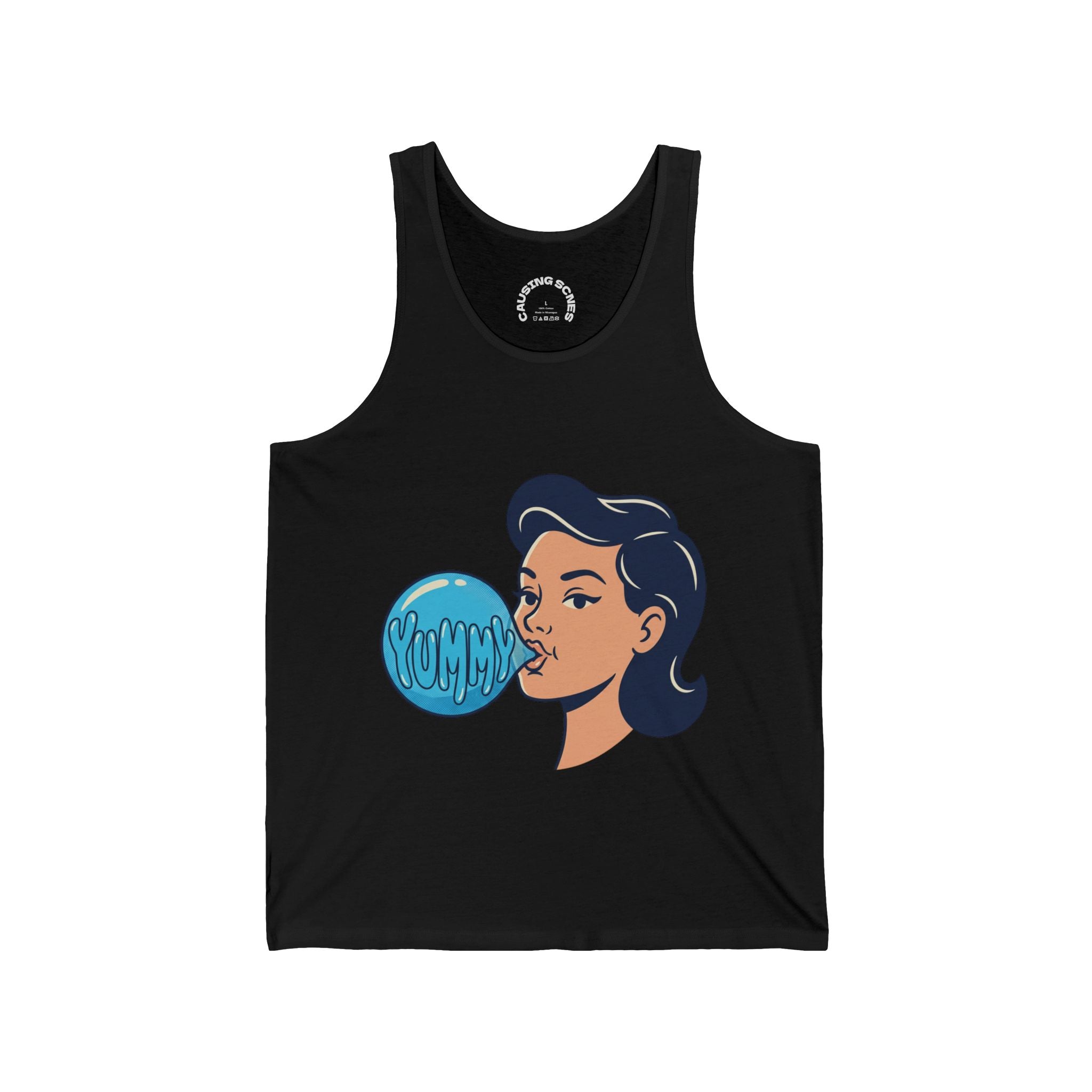 "YUMMY" Bubble Gum Racerback Vest Tank