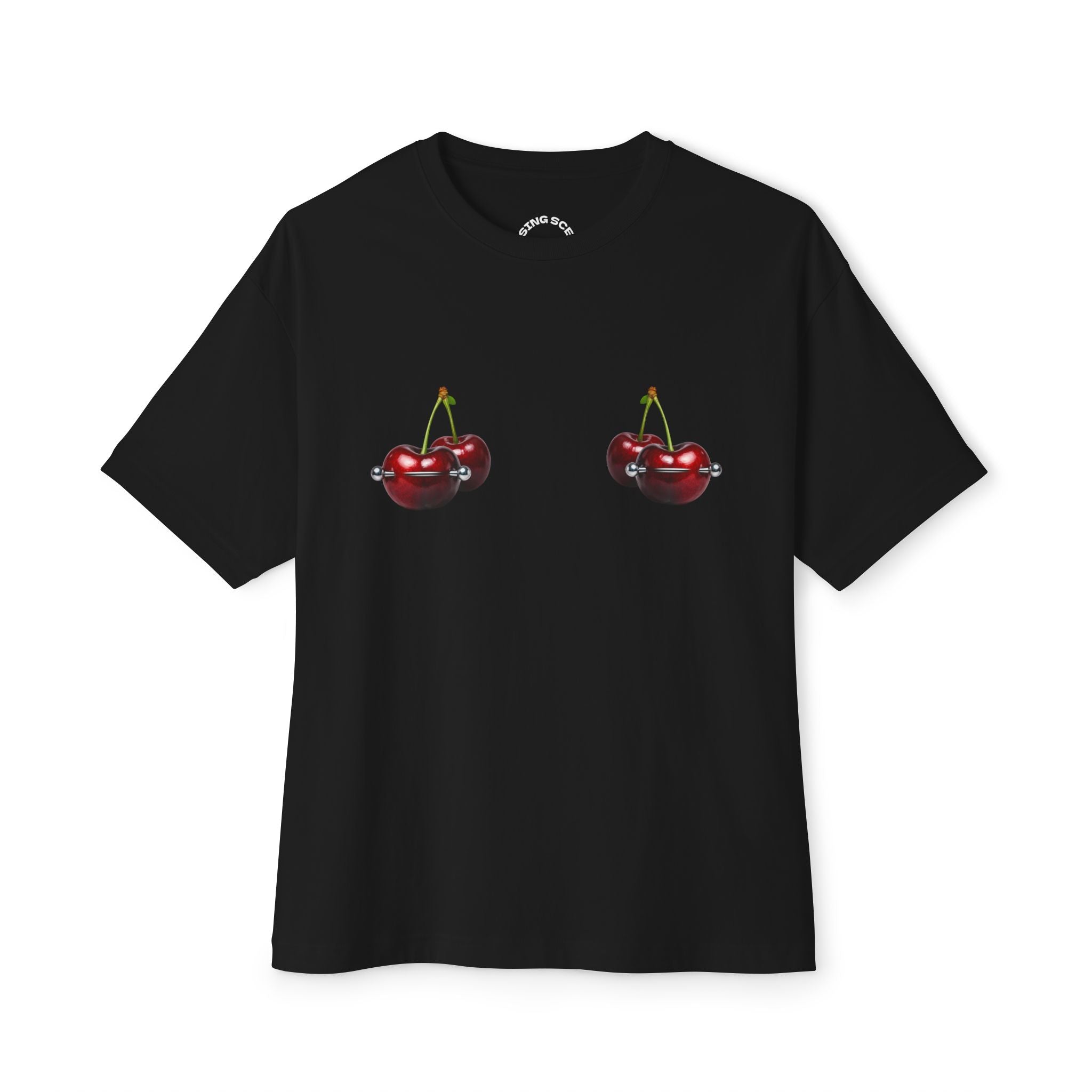 "Double Cherry... Pierced!" Oversized Boxy Tee