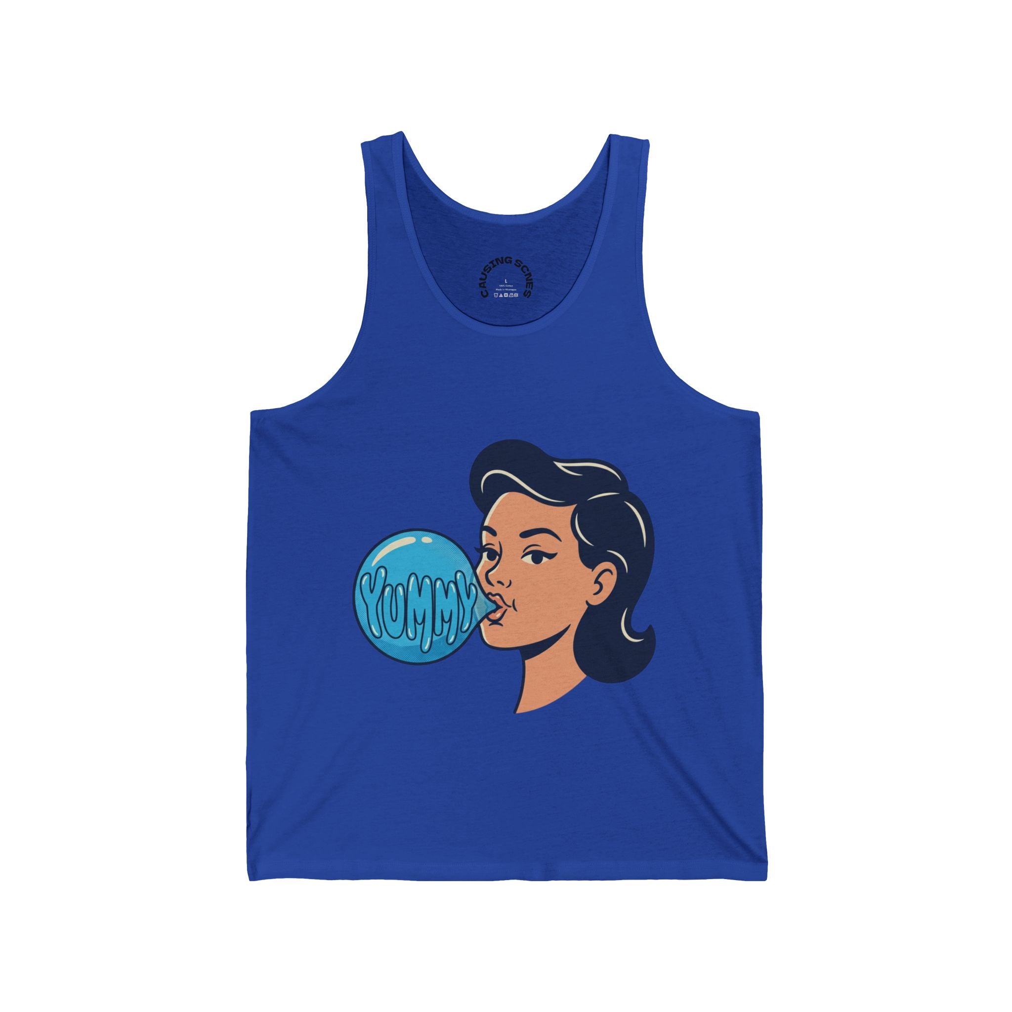 "YUMMY" Bubble Gum Racerback Vest Tank