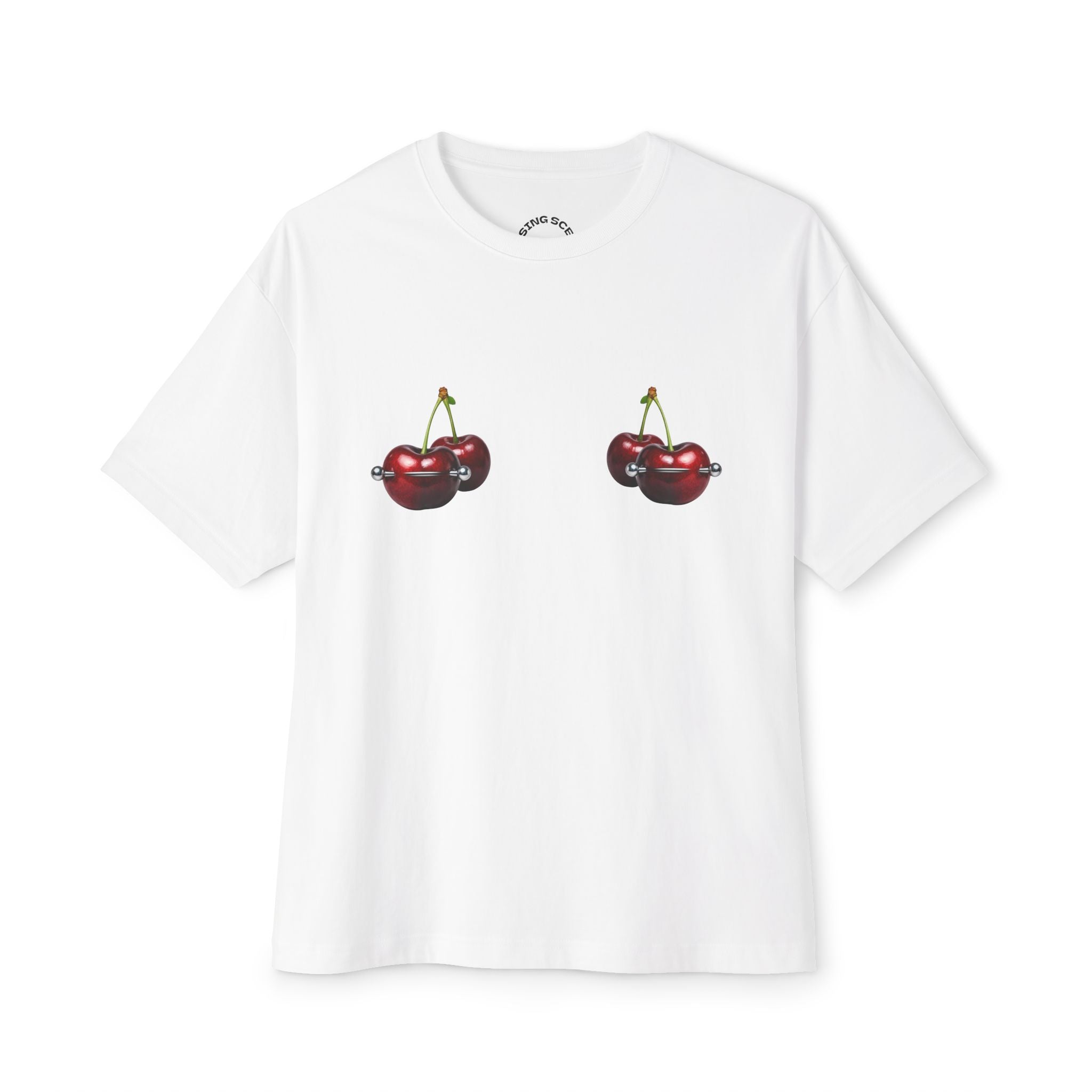 "Double Cherry... Pierced!" Oversized Boxy Tee