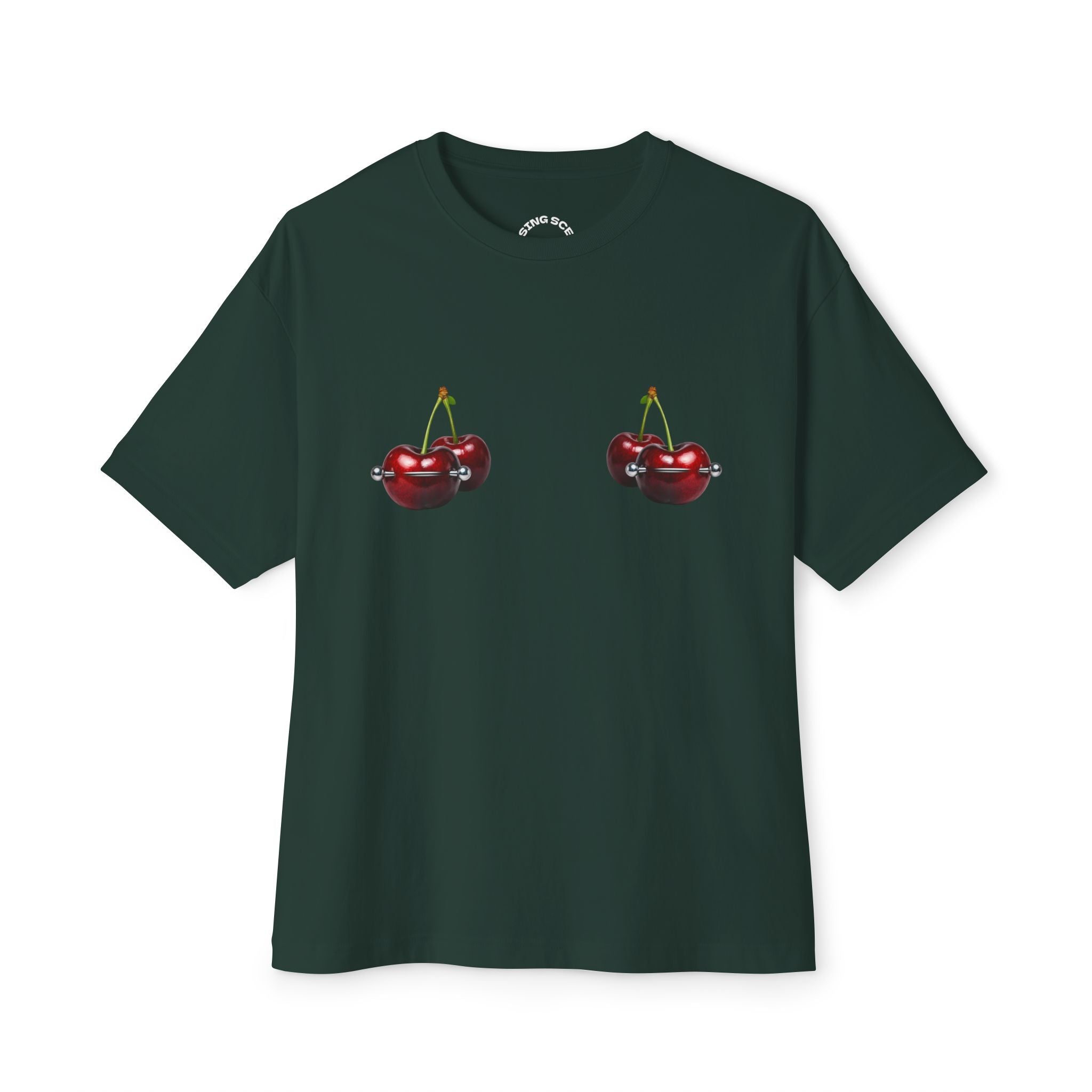 "Double Cherry... Pierced!" Oversized Boxy Tee