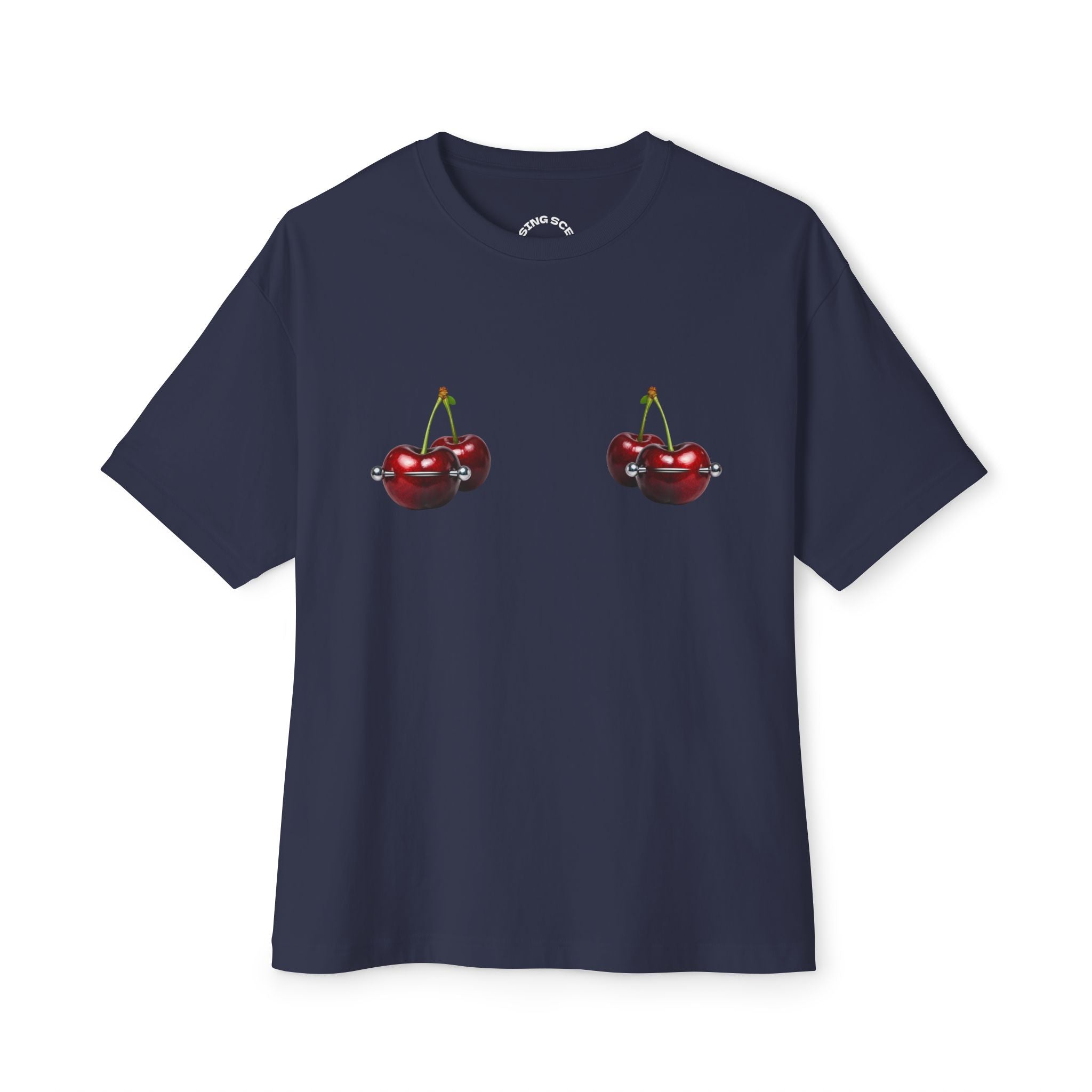 "Double Cherry... Pierced!" Oversized Boxy Tee